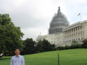 The Capitol building under remodeling with scaffold.