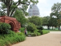 The Capitol building under remodeling with scaffold.