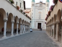 St. Rita church, Casia, Italy at dusk.