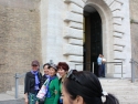 Lining up to enter Vatican Museum for tour group.