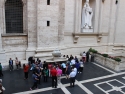 Only tour groups can exit this way which is connected to St. Peter's square. Inscriptions on the fountain read " I saw the water coming out of the temple from the right side". 