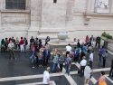 Only tour groups can exit this way which is connected to St. Peter's square. Inscriptions on the fountain read " I saw the water coming out of the temple from the right side". 