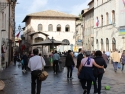 Walking toward St. Francis' Basilica.