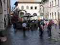 Walking toward St. Francis' Basilica.