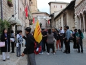 Walking toward St. Francis' Basilica.