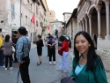 Walking toward St. Francis' Basilica.