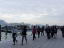 Boarding a shuttle boat for Venice.