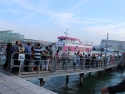 Boarding a shuttle boat for Venice.