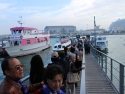 Boarding a shuttle boat for Venice.