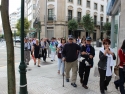 Walking on Rua do Horreo toward Santiago Cathedral.