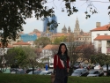 Alameda park, Santiago De Compostella, Spain overlooking Santiago Cathedral.