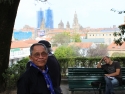 Alameda park, Santiago De Compostella, Spain overlooking Santiago Cathedral.