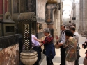 Entering St. James the Great tomb.