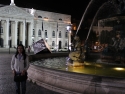 Pedro IV Square (Praça de D. Pedro IV) in front of National Theatre D. Maria II at night.