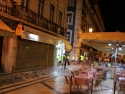 Downtown Lisbon promenade at night.