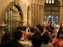 Inside Lisbon Cathedral, in front of St. Vincent tomb.